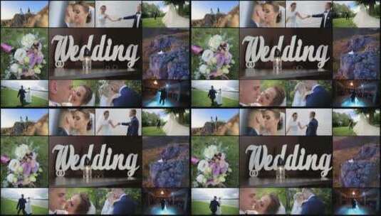 婚礼视频的多宫格背景图高清在线视频素材下载