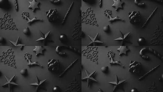 黑色的圣诞装饰品高清在线视频素材下载