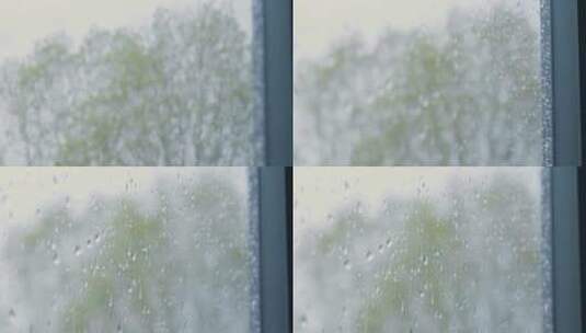 窗外的雨滴高清在线视频素材下载