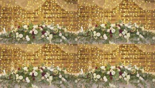 美丽的婚礼装饰会场高清在线视频素材下载