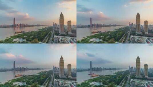 武汉城市风光日落延时高清在线视频素材下载