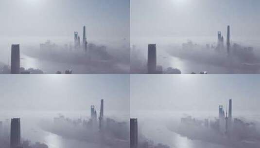 浦西航拍平流雾高清在线视频素材下载