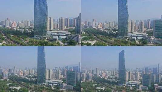 深圳南山华侨城大厦从近拉远高清在线视频素材下载