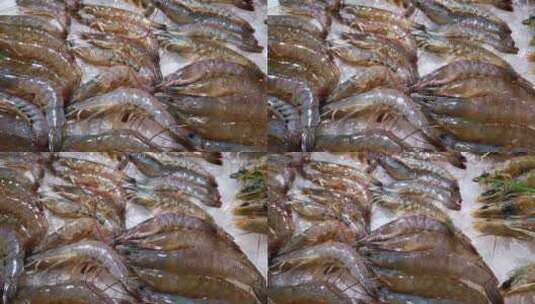实拍生鲜海鲜基围虾高清在线视频素材下载