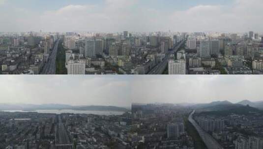 航拍杭州城市风光高清在线视频素材下载