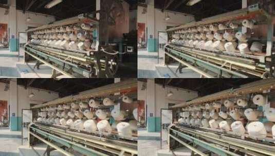 六七十年代棉纺厂绢纺厂老式厂房车间高清在线视频素材下载