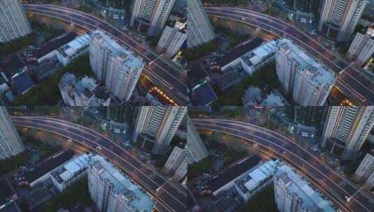 4K航拍上海封城第二天空城延安路高架高清在线视频素材下载