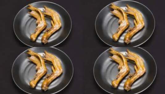 酱香鸭掌美食卤菜4k视频滑轨平移高清在线视频素材下载