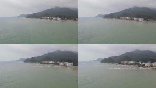 深圳杨梅坑度假村大海风光航拍高清在线视频素材下载