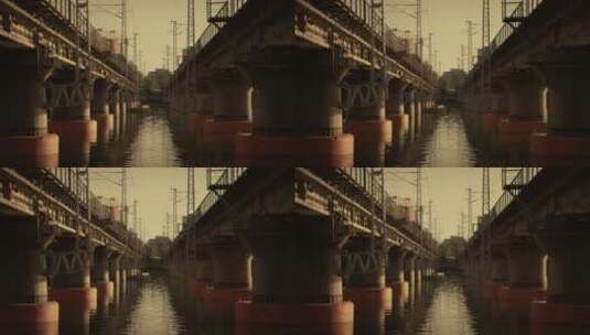 铁道桥和水高清在线视频素材下载