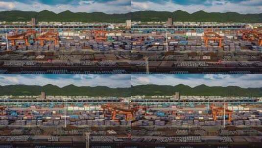 4K重庆西部物流园航拍延时3高清在线视频素材下载
