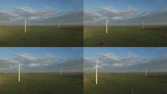 航拍风力发电站高清在线视频素材下载