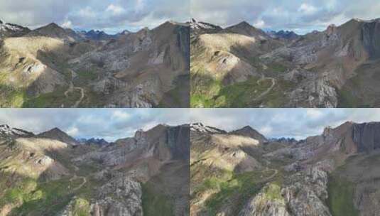 航拍川西沙鲁里山脉加拉本森峰山区风光高清在线视频素材下载