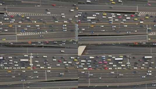 节假日堵车的高速公路高清在线视频素材下载