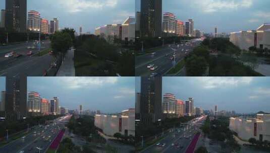 航拍山东济南奥体新城城市建设高清在线视频素材下载