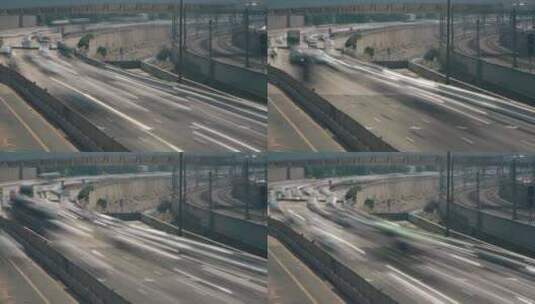 高速公路上交通的延时高清在线视频素材下载