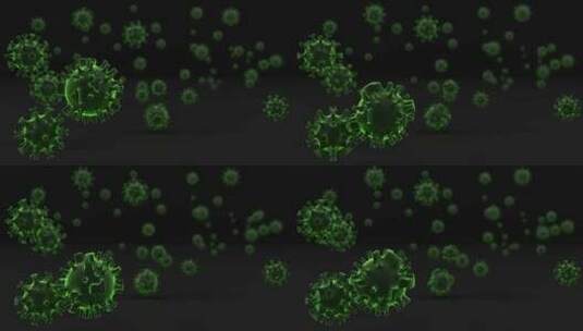 病毒细胞3d渲染场景漂浮高清在线视频素材下载