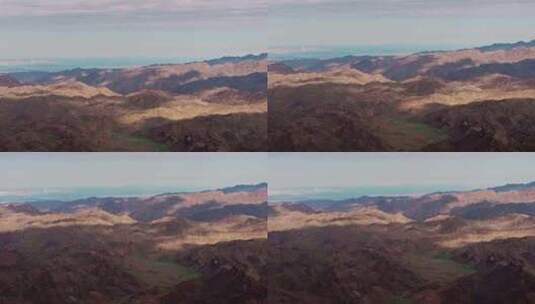 航拍高原丘陵地貌高清在线视频素材下载