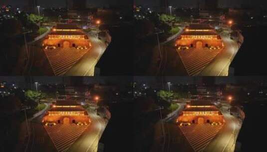 东莞西城楼大街夜景航拍高清在线视频素材下载