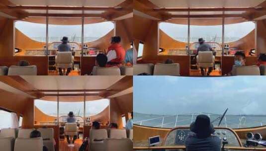 风景区游船游客，湖面乘船观光。高清在线视频素材下载