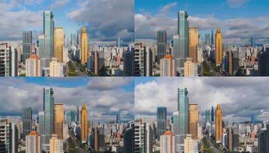 深圳罗湖地标建筑城市光影延时高清在线视频素材下载