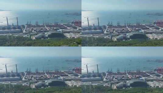 深圳前海湾航拍港口集装箱前海湾保税港区高清在线视频素材下载