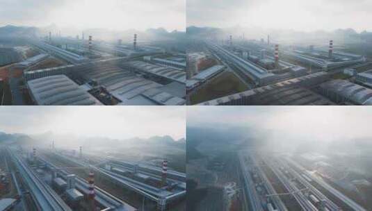 云南神火铝厂大角度航拍高清在线视频素材下载