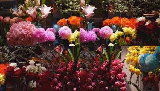 盛开繁花的鲜花花束高清在线视频素材下载