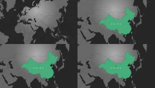 中国Hud地图绿色高清在线视频素材下载