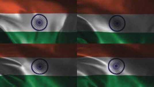 印度国旗挥舞。印度国旗挥舞动画。高清在线视频素材下载