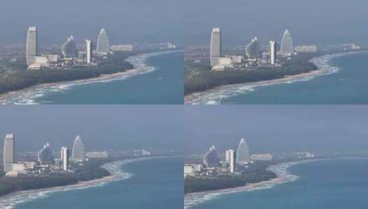 海南三亚海棠湾海岸线航拍高清在线视频素材下载