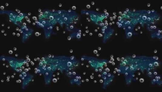 冠状病毒漂浮在世界地图上黑暗的Bg医学背高清在线视频素材下载