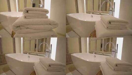 高级酒店的浴室高清在线视频素材下载