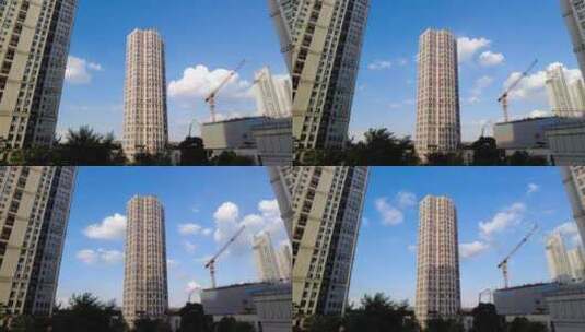 城市高楼建设延时摄影高清在线视频素材下载
