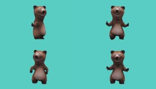 带拇指上下的有趣3D卡通熊（包括alph高清在线视频素材下载