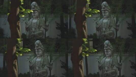观世音雕像佛像雕塑上海嘉定南翔云翔寺高清在线视频素材下载