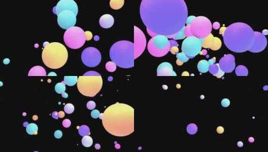 时尚动感的跳动的各种颜色的气球小球漂浮高清在线视频素材下载