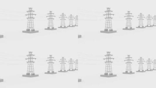 电力线电塔3d风格可无限循环高清在线视频素材下载