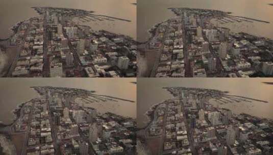 令人惊叹的无人机镜头在埃斯特角上空，黄昏高清在线视频素材下载