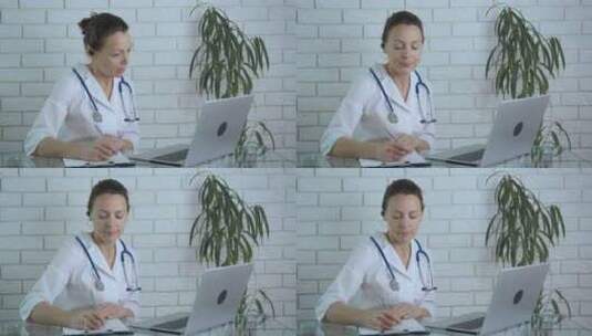 冷静的医生在互联网上。高清在线视频素材下载