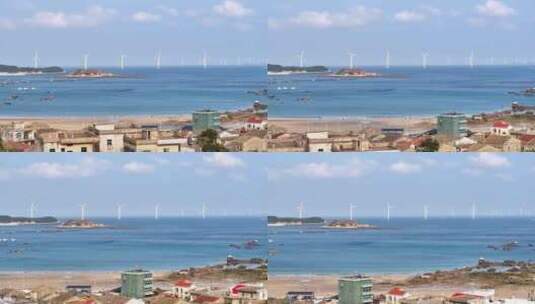 福州平潭渔村风车唯美航拍高清在线视频素材下载