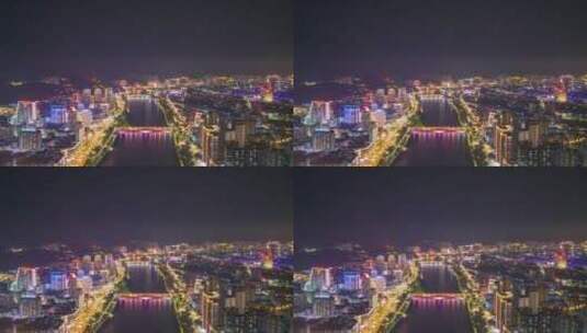 福建三明夜景航拍延时高清在线视频素材下载