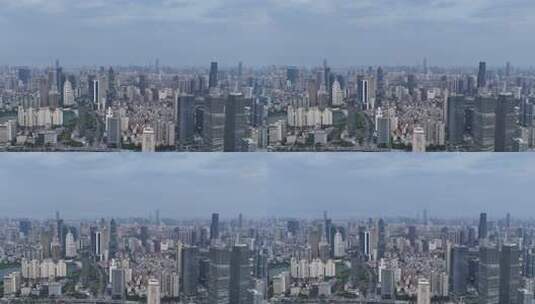 航拍湖北武汉城市天际线CBD高楼建筑高清在线视频素材下载