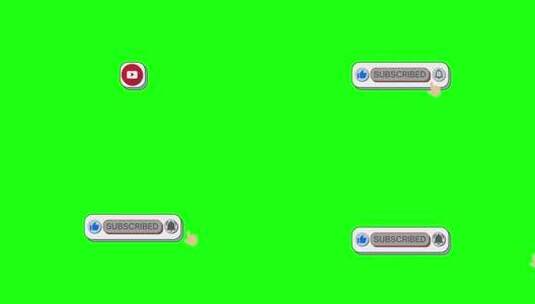 Youtube 订阅 社交 图标 绿幕 按钮高清在线视频素材下载