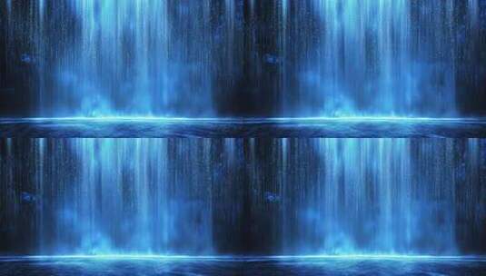 蓝色粒子瀑布背景素材高清在线视频素材下载