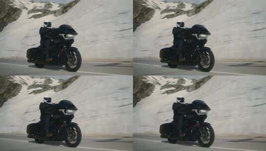 大排量摩托车山路巡航高清在线视频素材下载