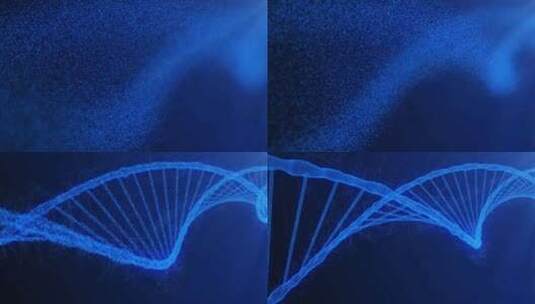 人类基因组的蓝色DNA链由原子和遗传细胞高清在线视频素材下载