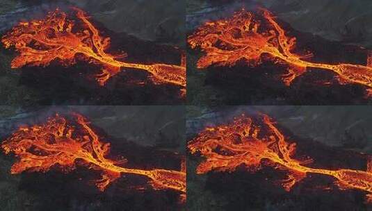 近距离观察火山喷发活跃的火山口高清在线视频素材下载