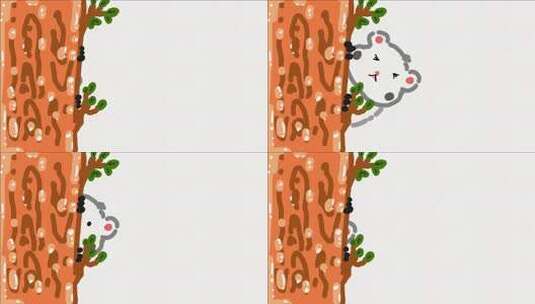 树后可爱的考拉卡通动画高清在线视频素材下载