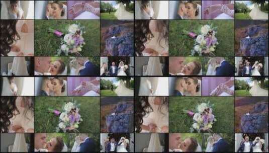 新娘和新郎举行婚礼拼图高清在线视频素材下载